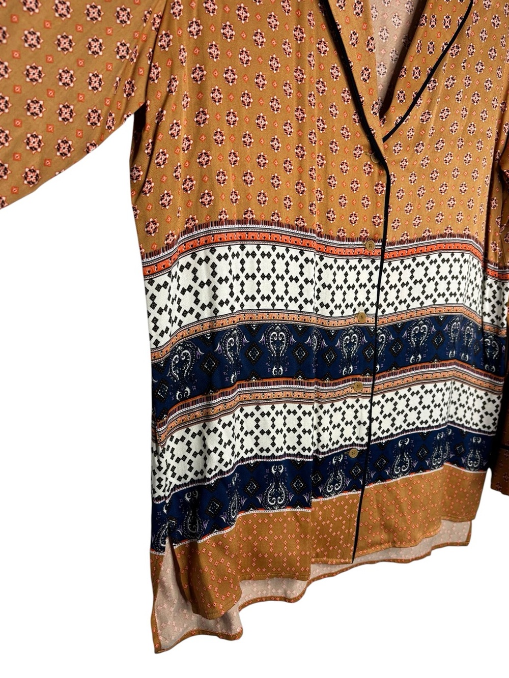 Anthropologie Second Female Vavara Pajama-style Shirt Geometric Paisley Print S - Picture 6 of 13